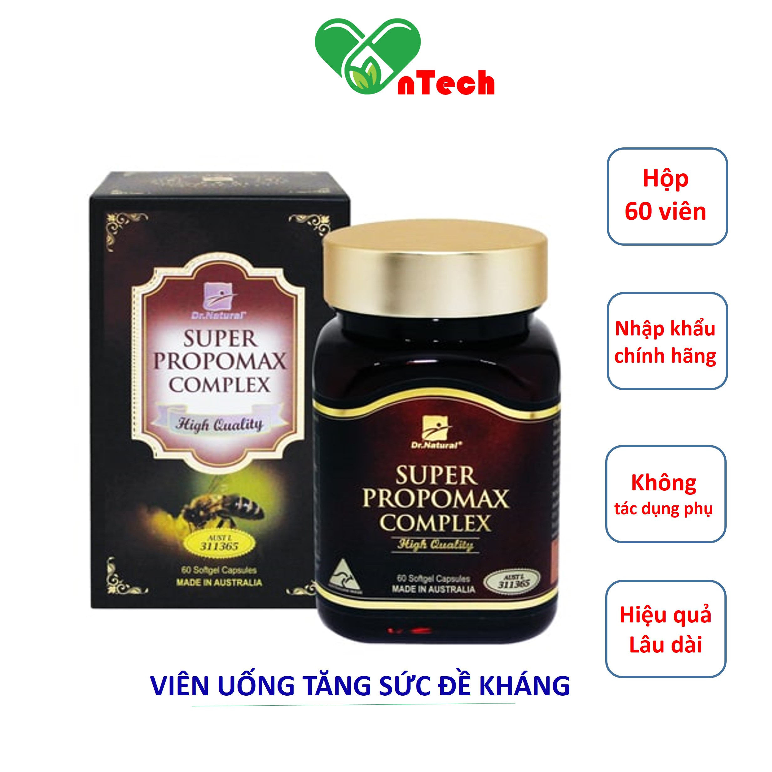 Viên uống Super Propomax Comlex bồi bổ cơ thể tăng sức đề kháng tăng cường hệ miễn dịch cho người mới ốm dậy người bị suy nhược cơ thể người già yếu hộp 60 viên