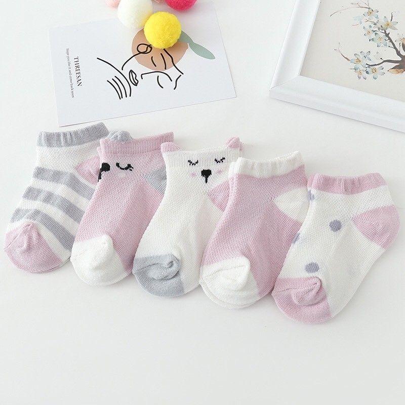 5 đôi tất lưới tai mèo hè thu cho bé trai,gái nhiều mẫu