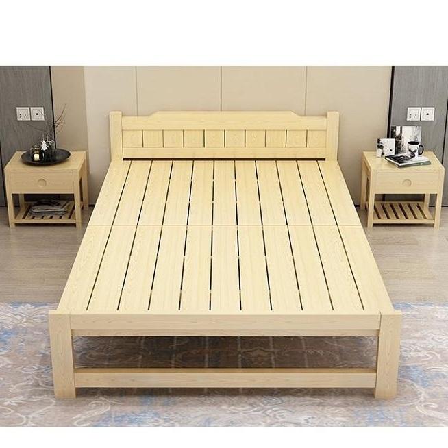 Giường ngủ 1m2 xếp gọn gỗ thông tự nhiên cực chắc chắn