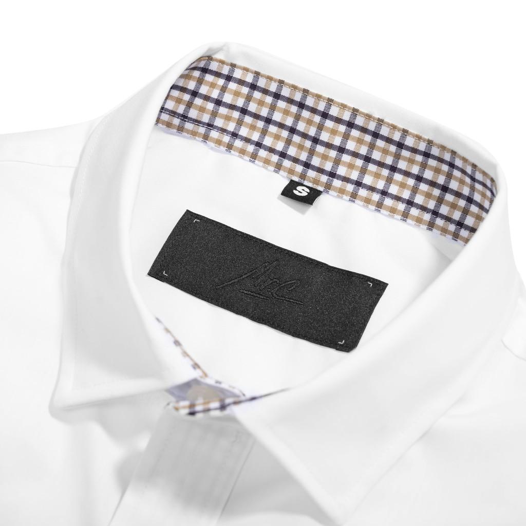 Áo sơ mi trắng nam tay dài 2010107 chất vải Poplin cao cấp mềm mại, chuẩn form công sở dáng ôm chống nhăn -  MENFIT