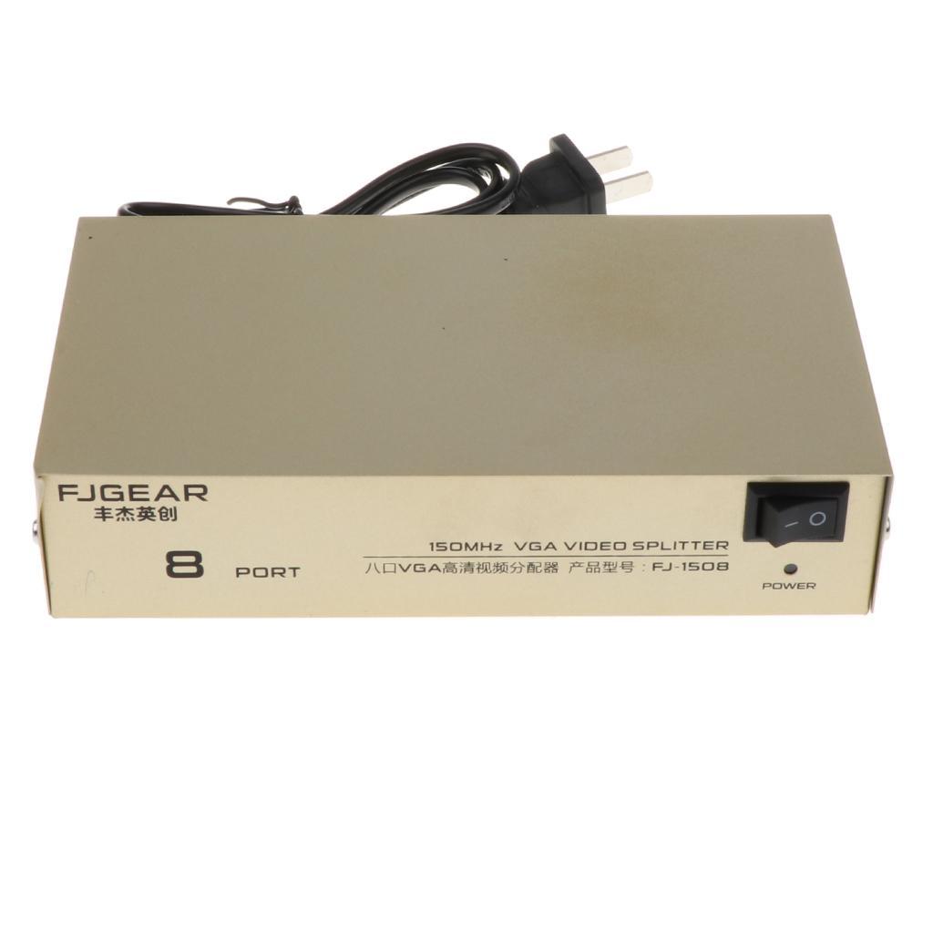 1-In-8-Out VGA Monitor Sharing Splitter Adapter For LCD PC TV Monitor
