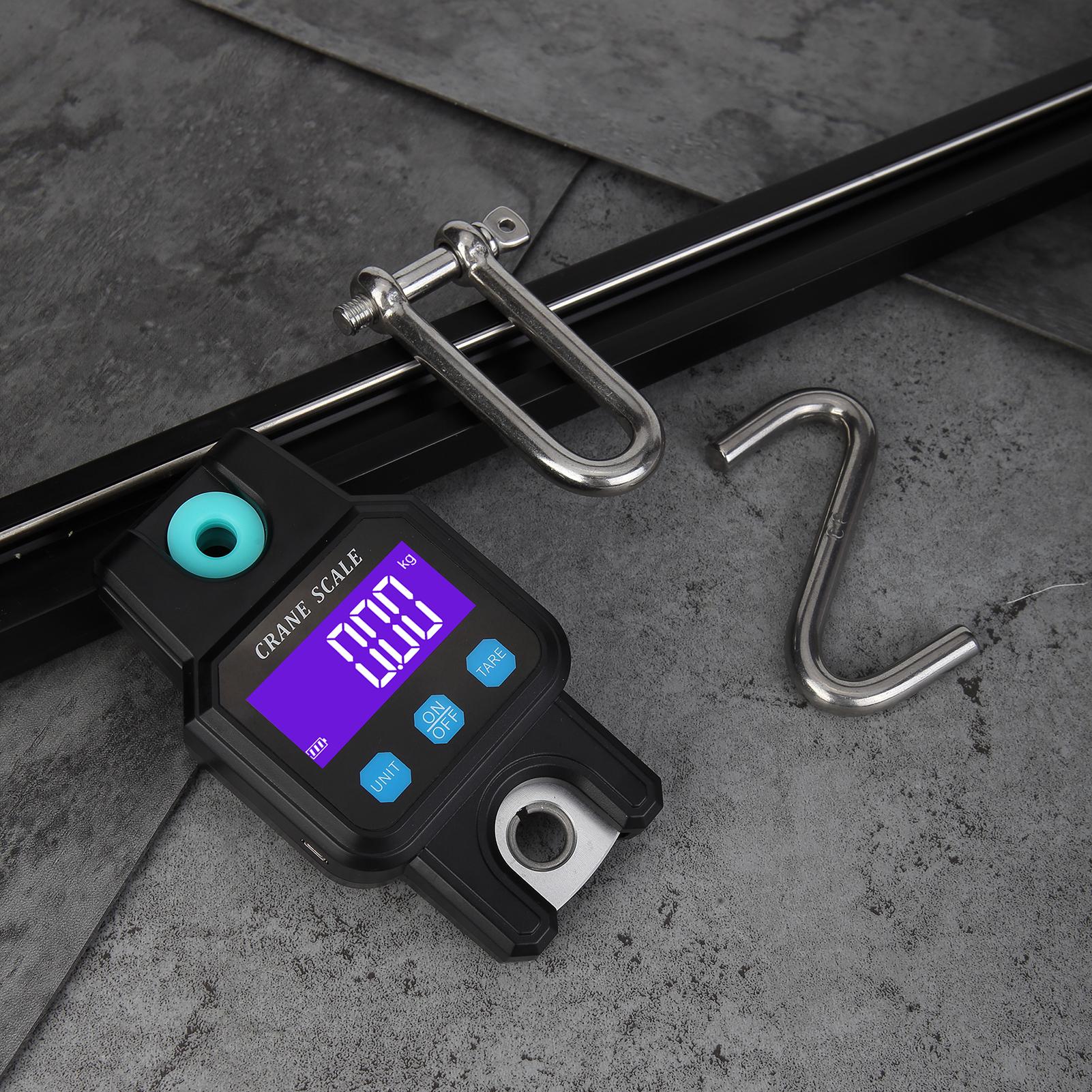 300KG/ 600LB Portable Heavy Duty Crane Scale Digital Electronic Hanging Weigher Rechargeable Industrial Hook Scales Unit Switch/ Data Hold/ Tare/ Zero for Farm Fishing Travel Market Outdoor Work
