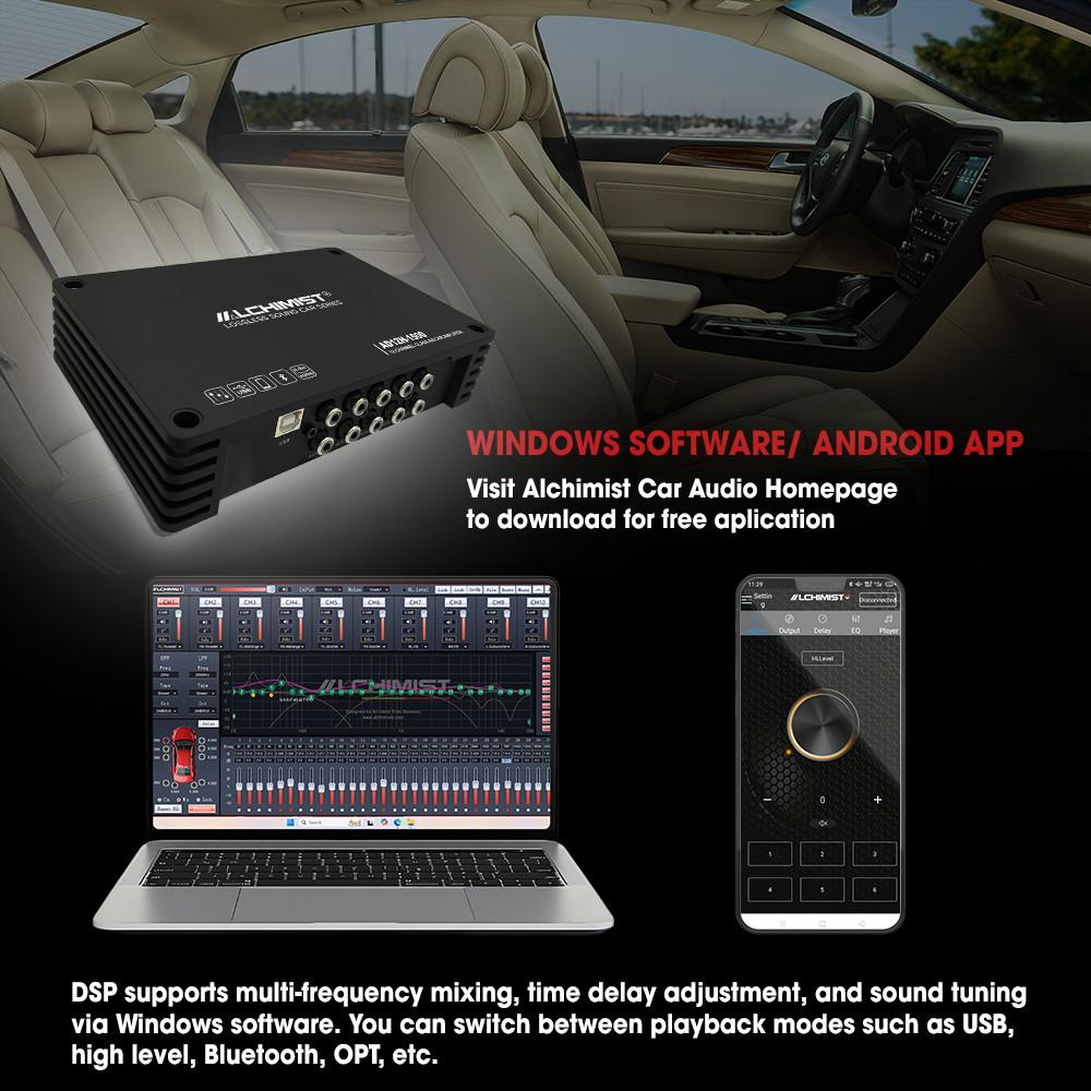 Bộ xử lý DSP 12 kênh cao cấp Alchimist AD12H-1500 với chip AD12Pro Bluetooth 5.3 App tuning âm thanh