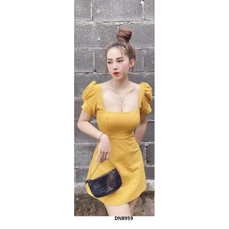 Đầm xòe cúp ngực tay phồng