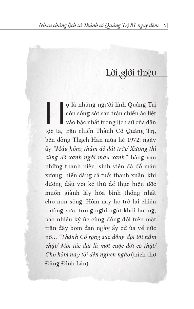 Nhân Chứng Lịch Sử Thành Cổ Quảng Trị 81 Ngày Đêm - (Kỷ niệm 50 năm ngày giải phóng miền Nam thống nhất đất nước 1975 - 2025)