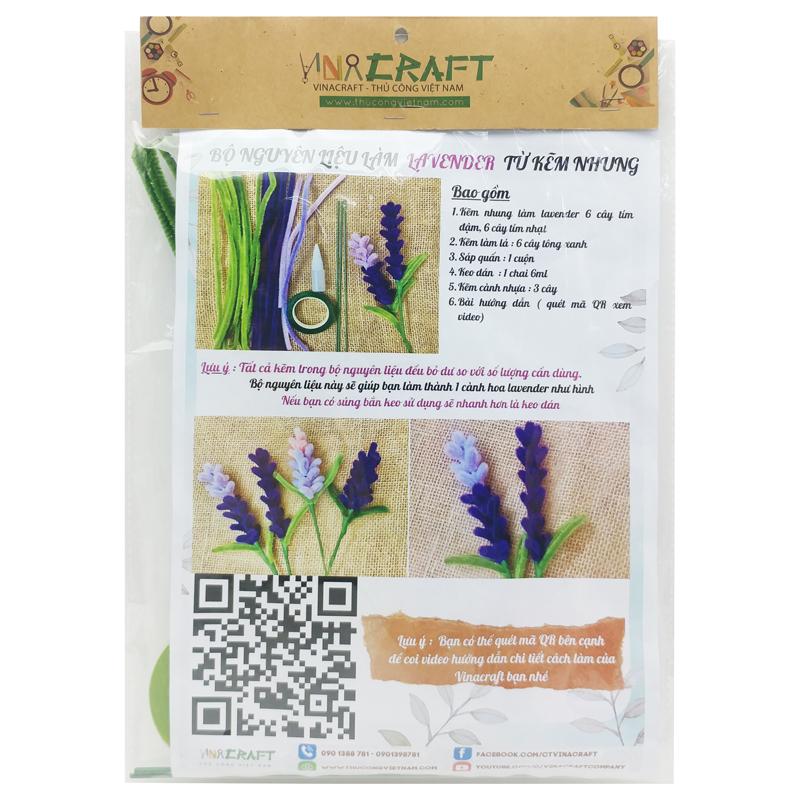 Bộ Nguyên Liệu Làm Hoa Lavender Từ Kẽm Nhung - Vinacraft
