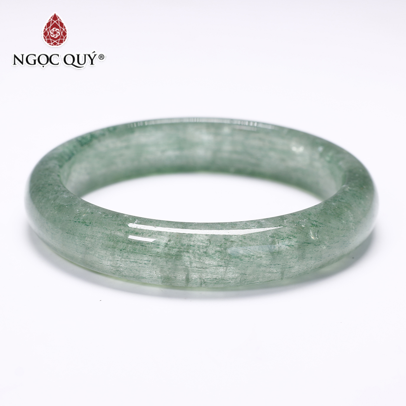 Vòng tay liền khối đá thạch anh dâu xanh mệnh hỏa, mộc - Ngọc Quý Gemstones