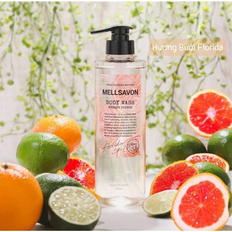 Sữa Tắm Trắng Da Chiết Xuất Từ Bưởi Florida Mellsavon Body Soap Citrus Florida (Chai 460 mL)