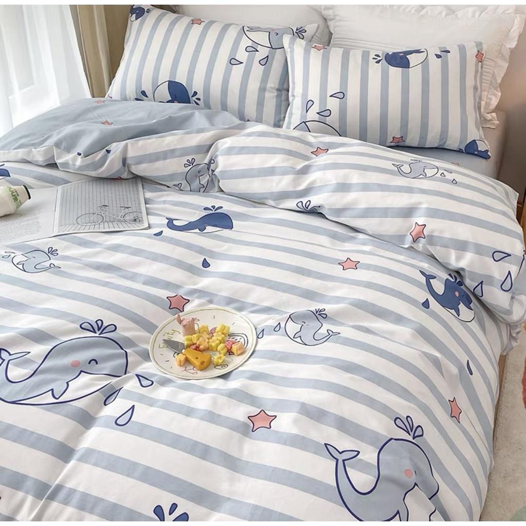 Bộ Chăn Ga Gối Cotton Living HIN BEDDING, Chăn Ga Gối Cotton 100% Cao Cấp Mềm Mịn Thấm Hút Mồ Hôi, Drap Giường Đủ Size