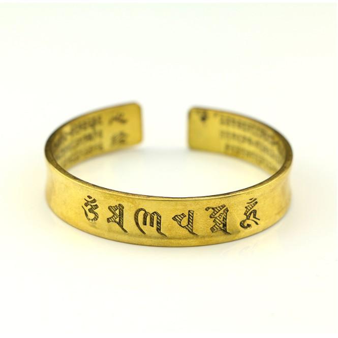 KHO-HN * Vòng tay đồng vàng khắc Lục Tự Chân Ngôn và Bát Nhã Chân Kinh