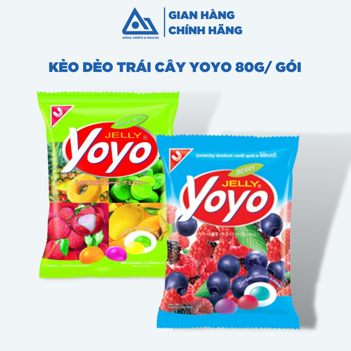 Kẹo dẻo trái cây Yoyo 80g, kẹo dẻo ăn vặt tuổi thơ Thái Lan An Gia Sweets Snacks