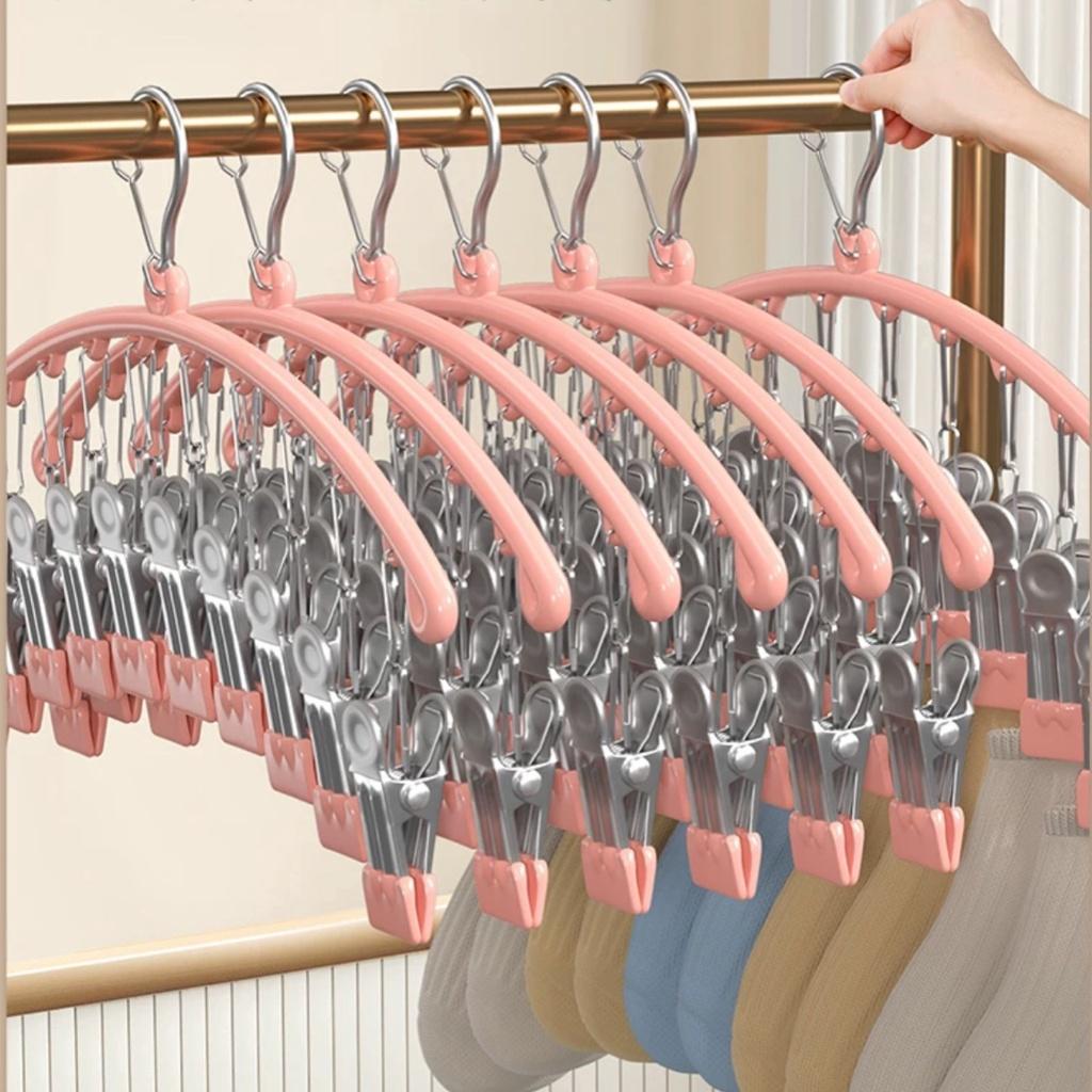 MÓC TREO TẤT VỚ ĐỒ LÓT- MÓC KẸP TREO QUẦN ÁO 10 KẸP PHƠI ĐỒ ĐA NĂNG HÌNH VÒNG CUNG TIỆN LỢI HÀNG CAO CẤP CHẮC CHẮN BỀN