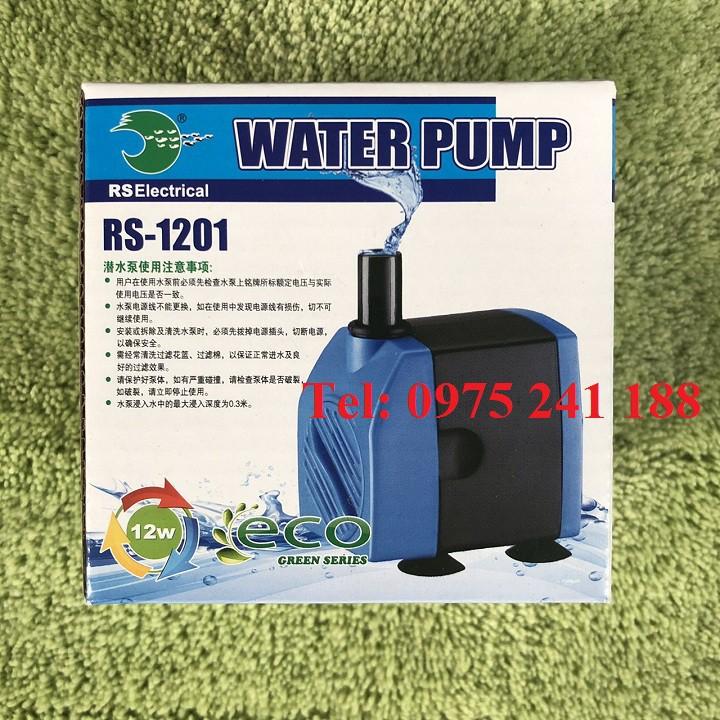 Máy bơm RS-1201 hàng cao cấp 12W đẩy cao tối đa 1.6m, kích thước nhỏ gọn