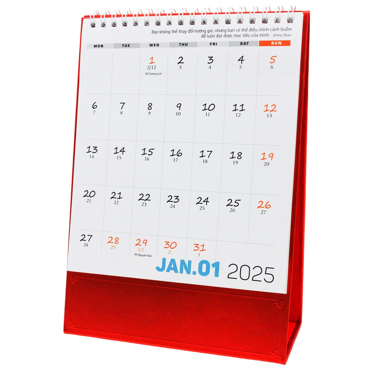 Lịch Bàn Đứng 2025 - Môi Trường Xanh - Văn Lang VL-LB10 - Đế Màu Đỏ