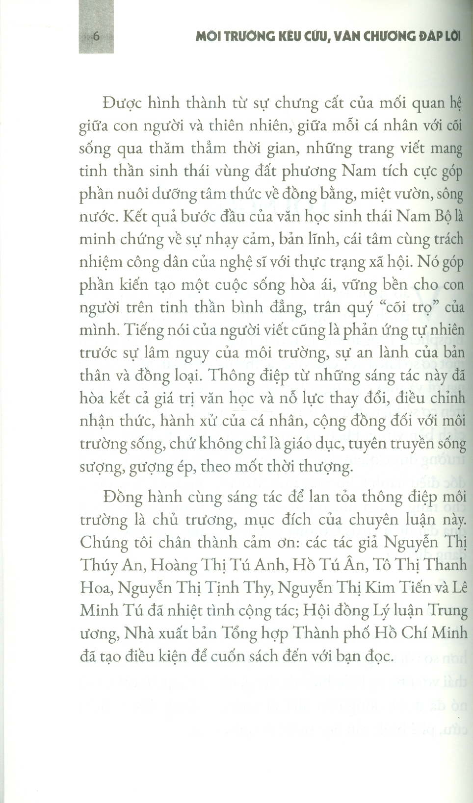 Môi Trường Kêu Cứu, Văn Chương Đáp Lời (Văn Học Sử Việt Nam)