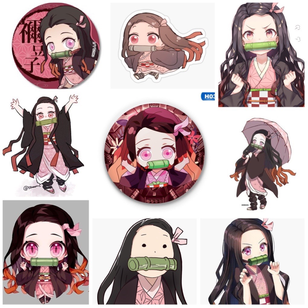 Sticker Kamado Nezuko-Kimetsu no Yaiba Set 30