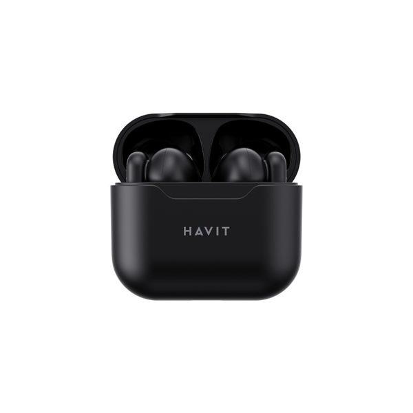 Tai Nghe Bluetooth TWS HAVIT TW960, BT 5.1, Độ Trễ Thấp, Kháng Nước IPX4, Nghe Đến 16H (Đen) - Hàng Chính Hãng