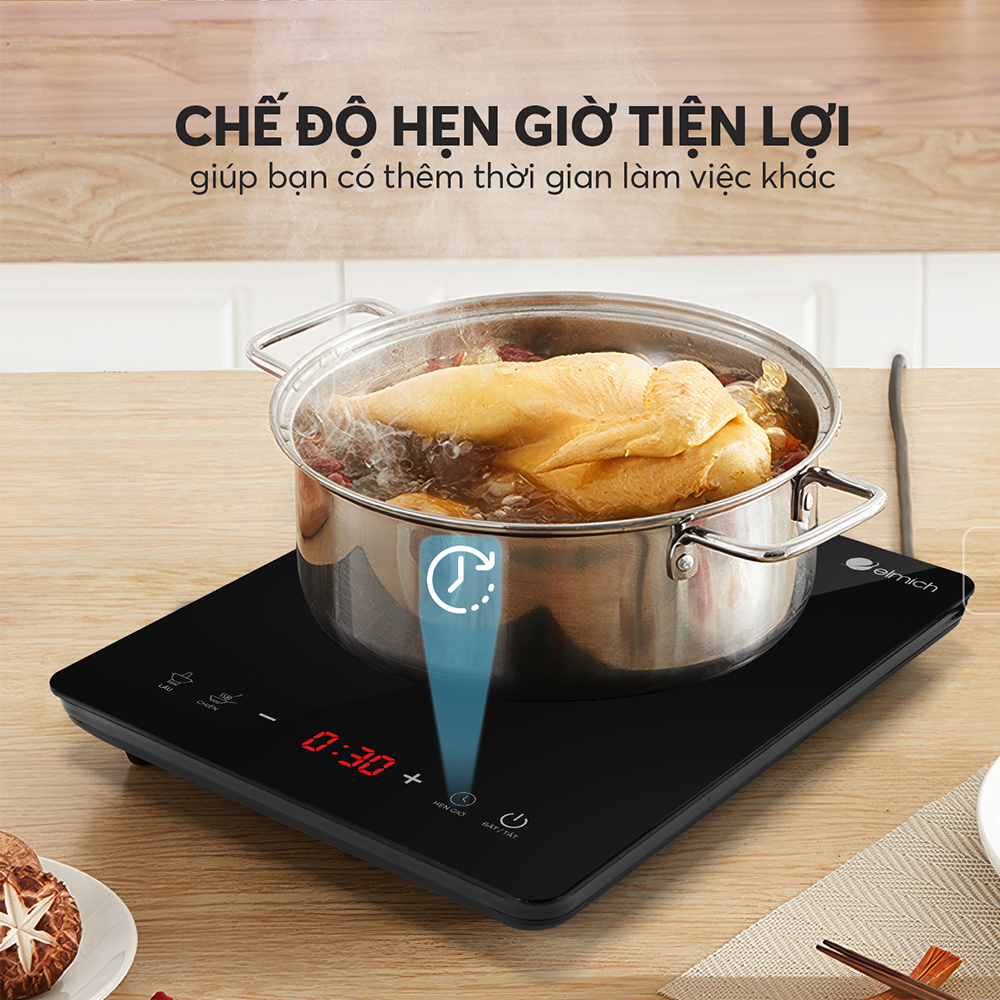 Bếp từ đơn Elmich ICE-9180, Hàng chính hãng, kính ceramic chịu lực, tự ngắt khi quá nhiệt - JoyMall