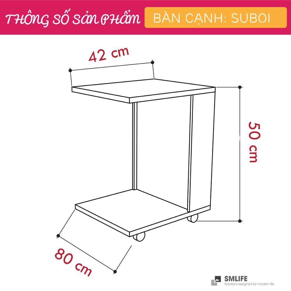 Bàn gỗ cạnh Sofa hiện đại SMLIFE Suboi  | Gỗ MDF dày 17mm chống ẩm | D42xR35xC50cm - Màu