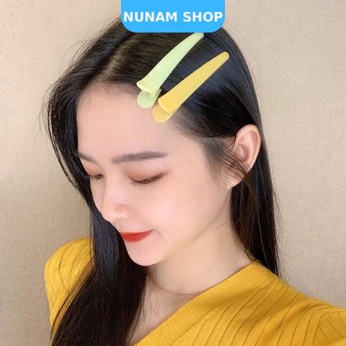 Set 5 kẹp tóc mỏ vịt màu trơn pastel cực xinh trang điểm làm tóc Nunam Shop