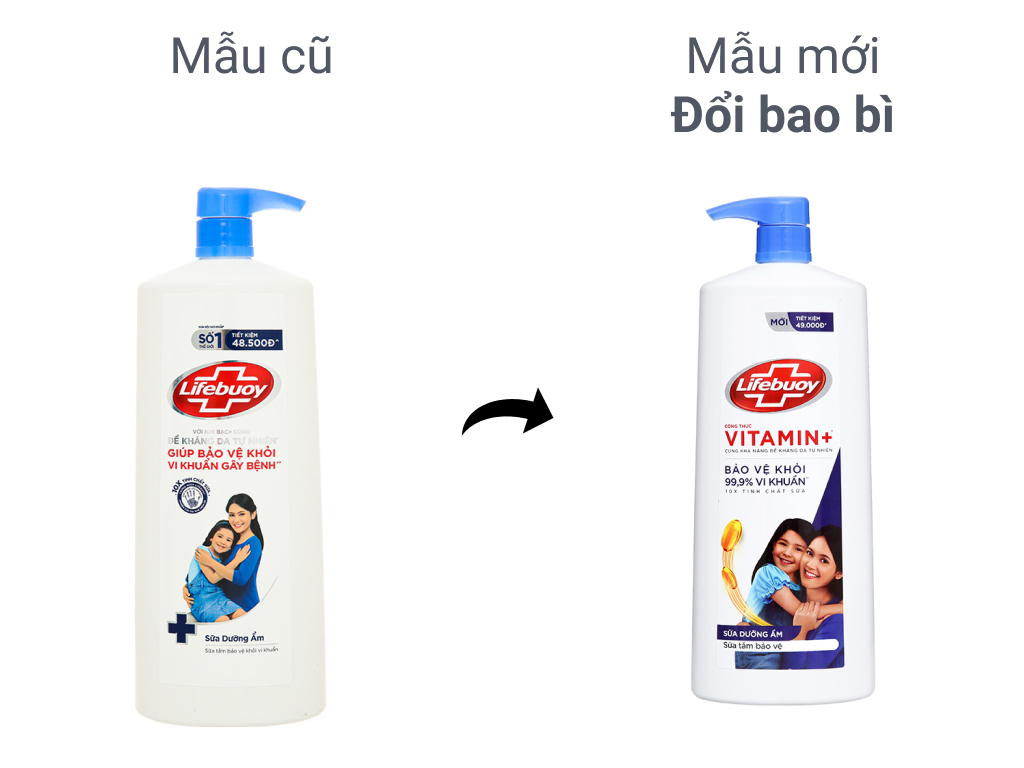 Combo Sữa Tắm Lifebuoy Sạch Khuẩn Chăm Sóc Da Ngăn Ngừa Vi Khuẩn Lây Lan Với Ion Bạc+ Hỗ Trợ Cùng Đề Kháng Da Tự Nhiên Chai 1KG + Túi 800G