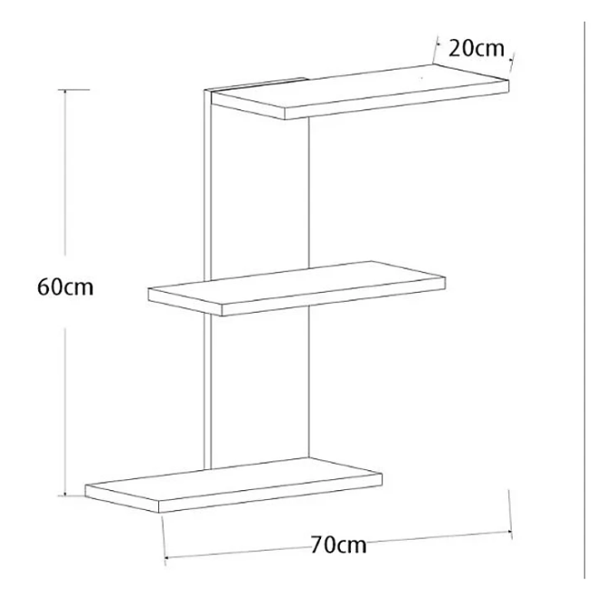 Kệ Gỗ Trang Trí Treo Tường Tundo CTKT511 KT 70 x 60 x 21.7cm