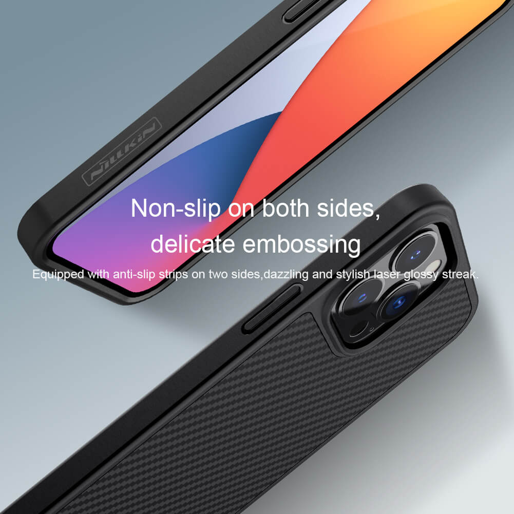 Ốp lưng chống sốc siêu mỏng cho iPhone 13 Pro Max chất liệu vân carbon cao cấp hiệu Nillkin Synthetic fiber - Hàng nhập khẩu