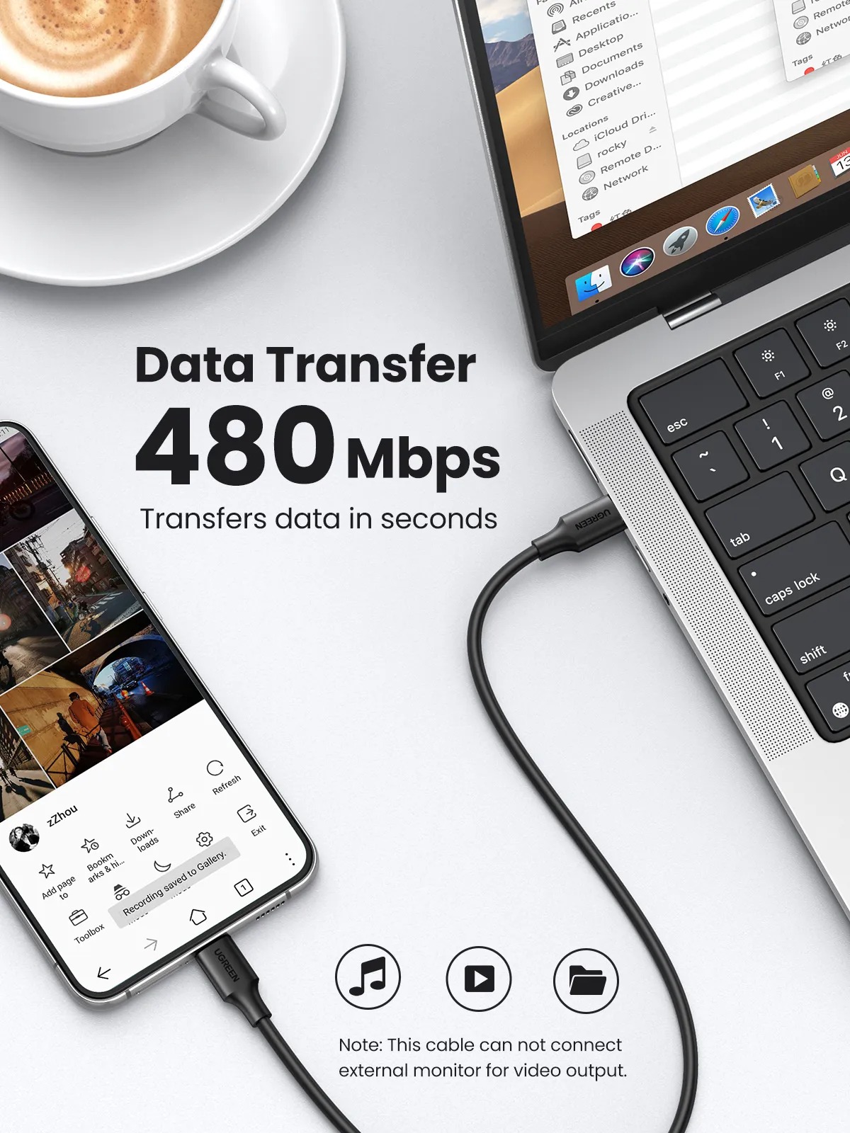 Dây cáp sạc nhanh Ugreen USB C to C - Hàng chính hãng