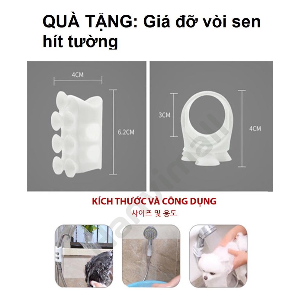 Vòi sen tăng áp tay tròn, size vừa có hạt lọc nano khử khuẩn, tiết kiệm nước