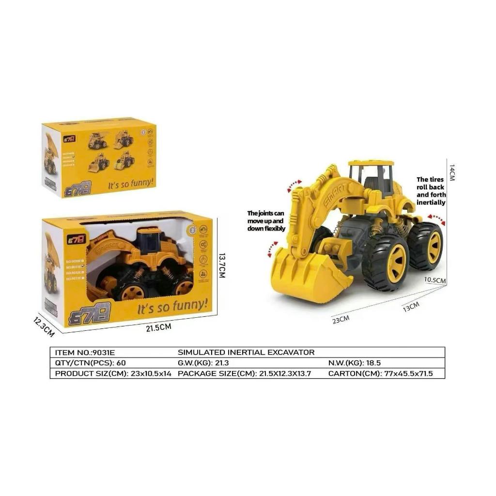 Đồ chơi xe xúc công trình quán tính 678-9031E – Mô hình xe xúc cho bé trai