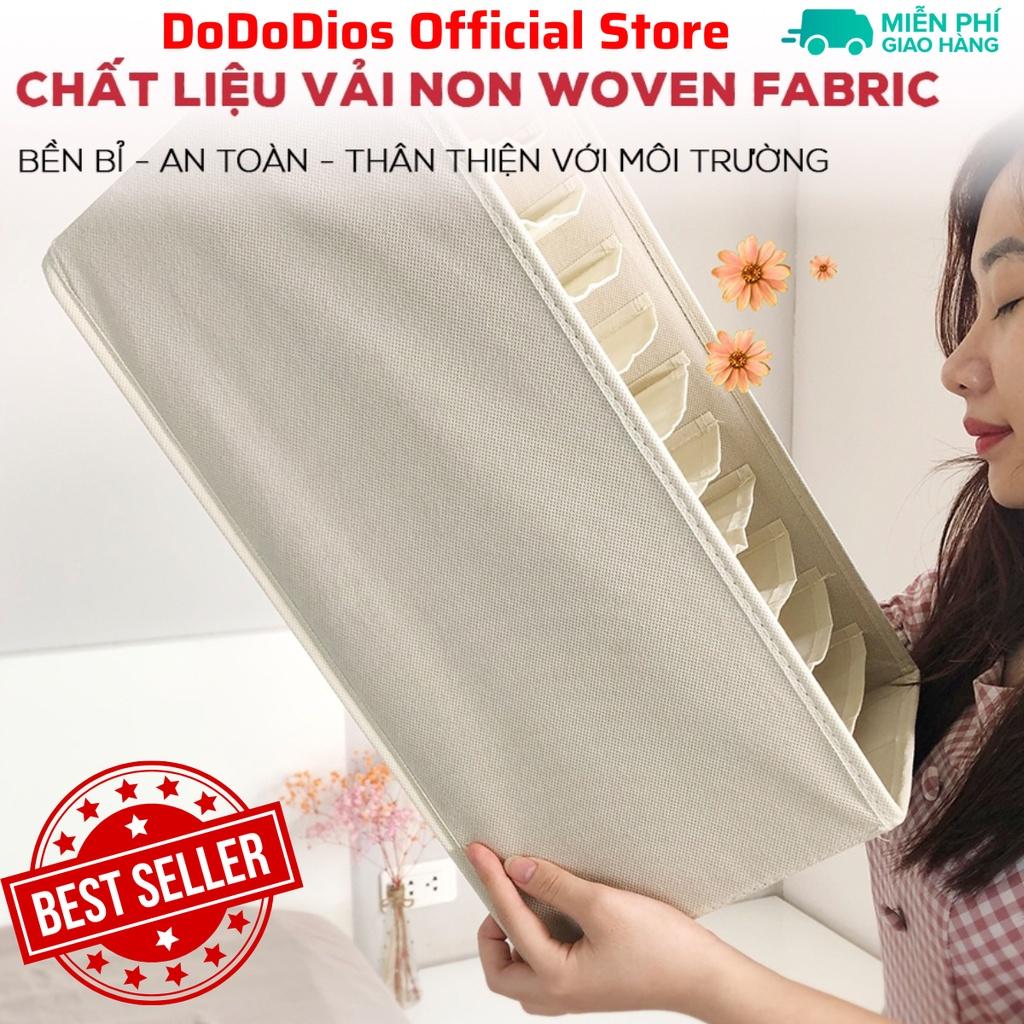 Hộp Vải Đựng Quần Áo Chia Ngăn Có Nắp - Chính hãng DoDoDios - Màu Kem - Hàng Chính hãng dododios