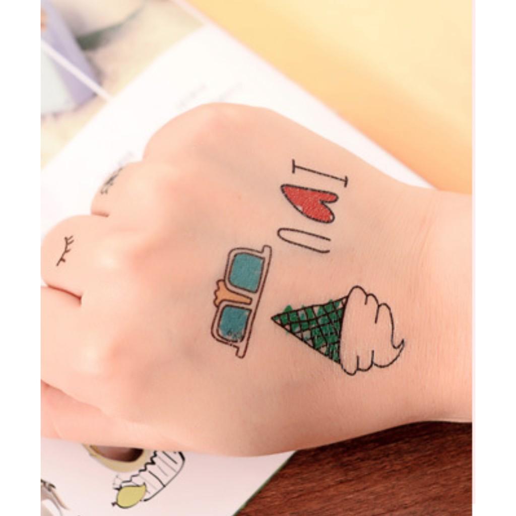 Hình xăm dán giáng sinh tattoo noel 10X6 cm+ qùa tặng kèm