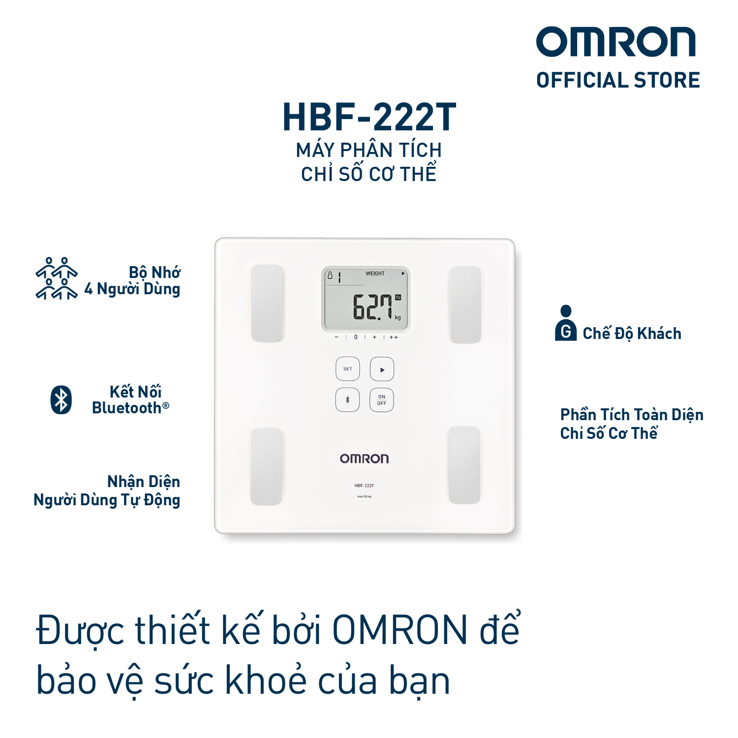 Máy Đo Lượng Mỡ Cơ Thể Omron HBF-222T