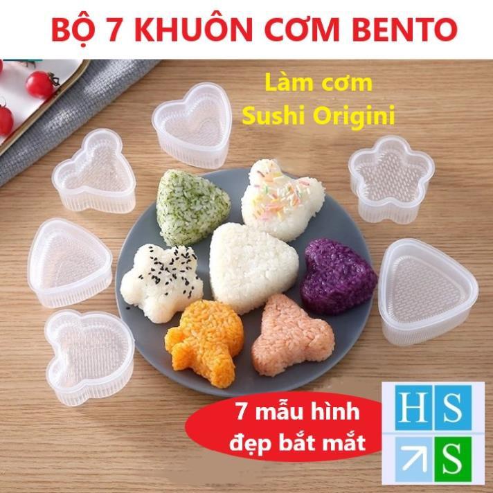 ( Bán sỉ ) SET 07 Khuôn cơm BENTO ép tạo hình cơm nắm Sushi Origini mẫu đẹp nhựa nguyên sinh an toàn thực phẩm cho bé