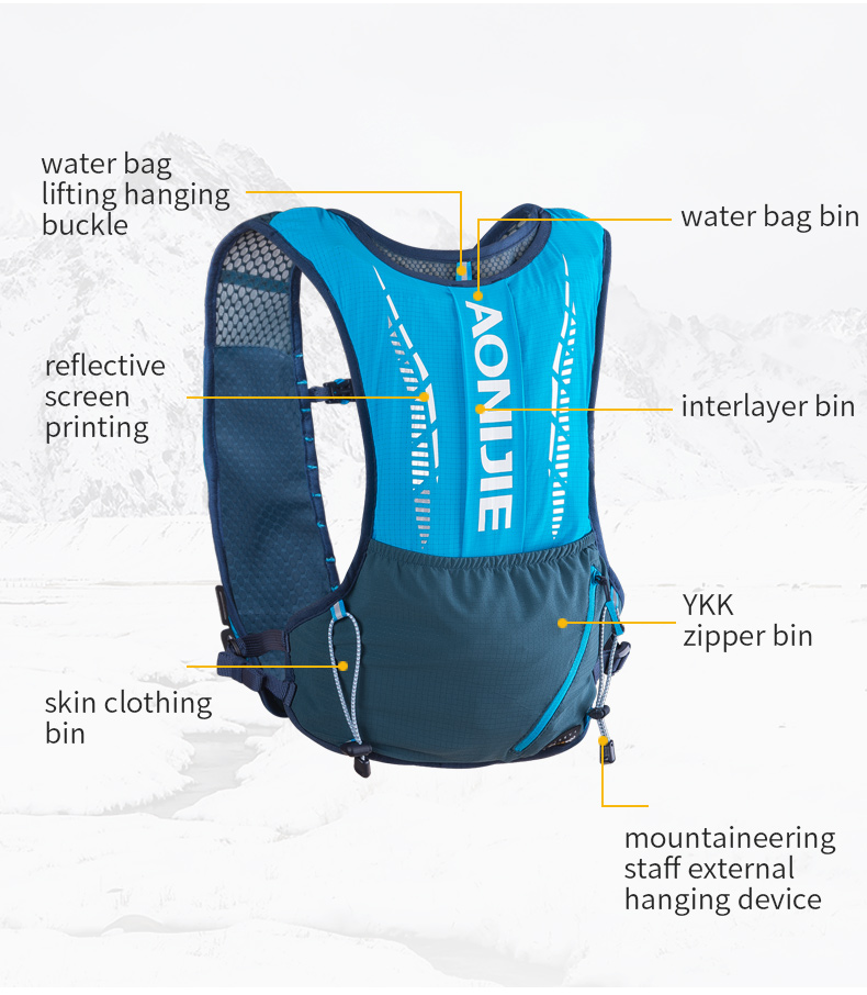 Balo Vest Chạy Bộ Chạy Trail Leo Núi Trekking Đạp Xe Aonijie C9102S