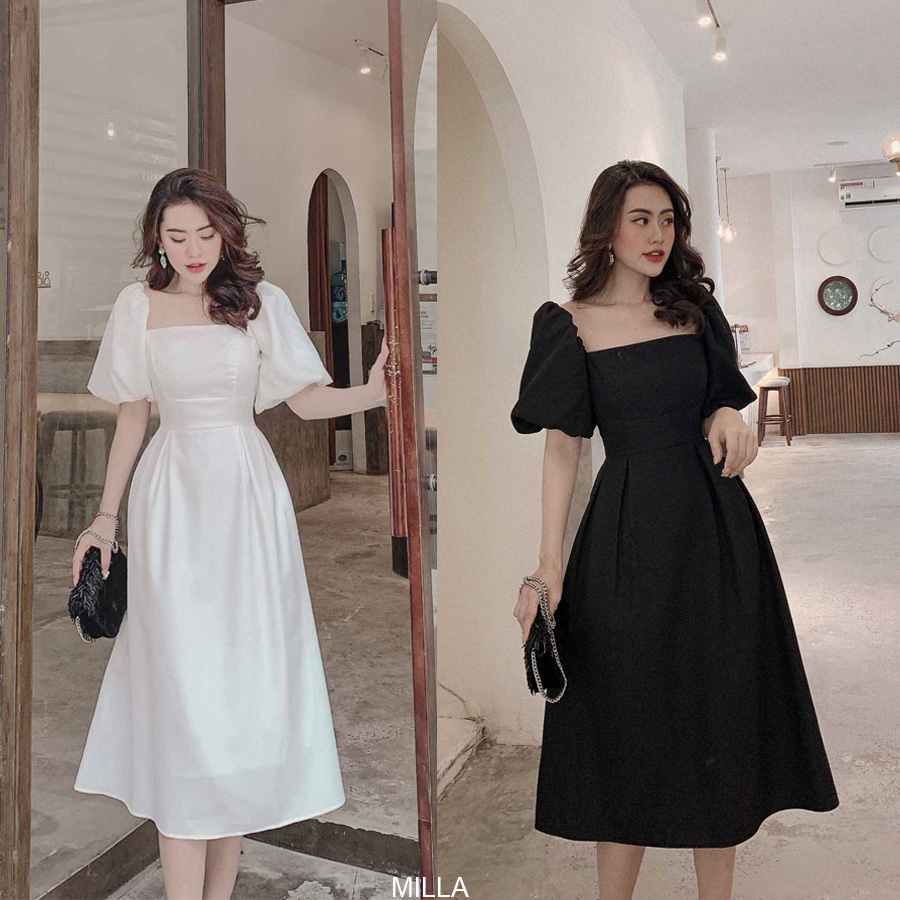 Đầm maxi tay phồng thiết kế napubee - váy xòe dự tiệc MILLA DRESS