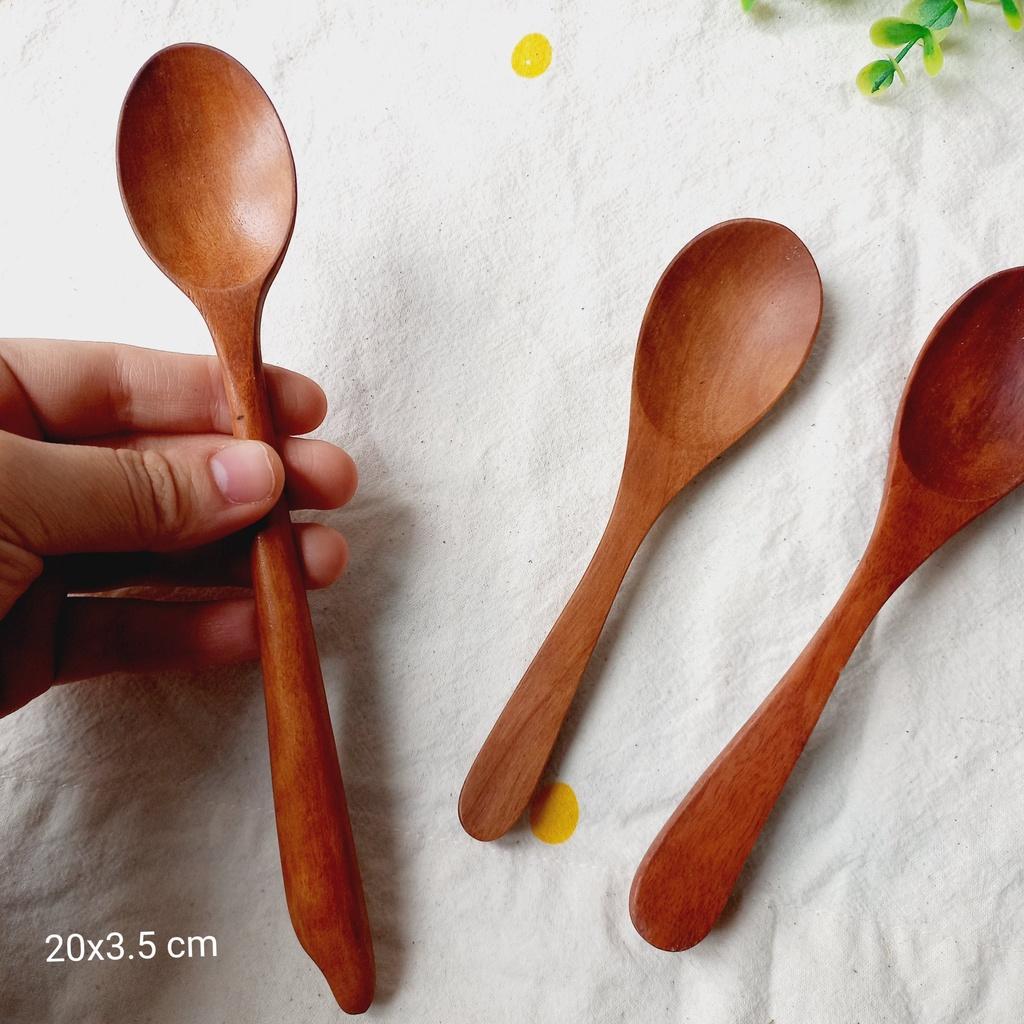 Bộ Thìa Gỗ Nhãn Ăn Cơm, Soup, Chè, Thìa Khuấy Sinh Tố, Cà Phê, Decor Chụp Ảnh
