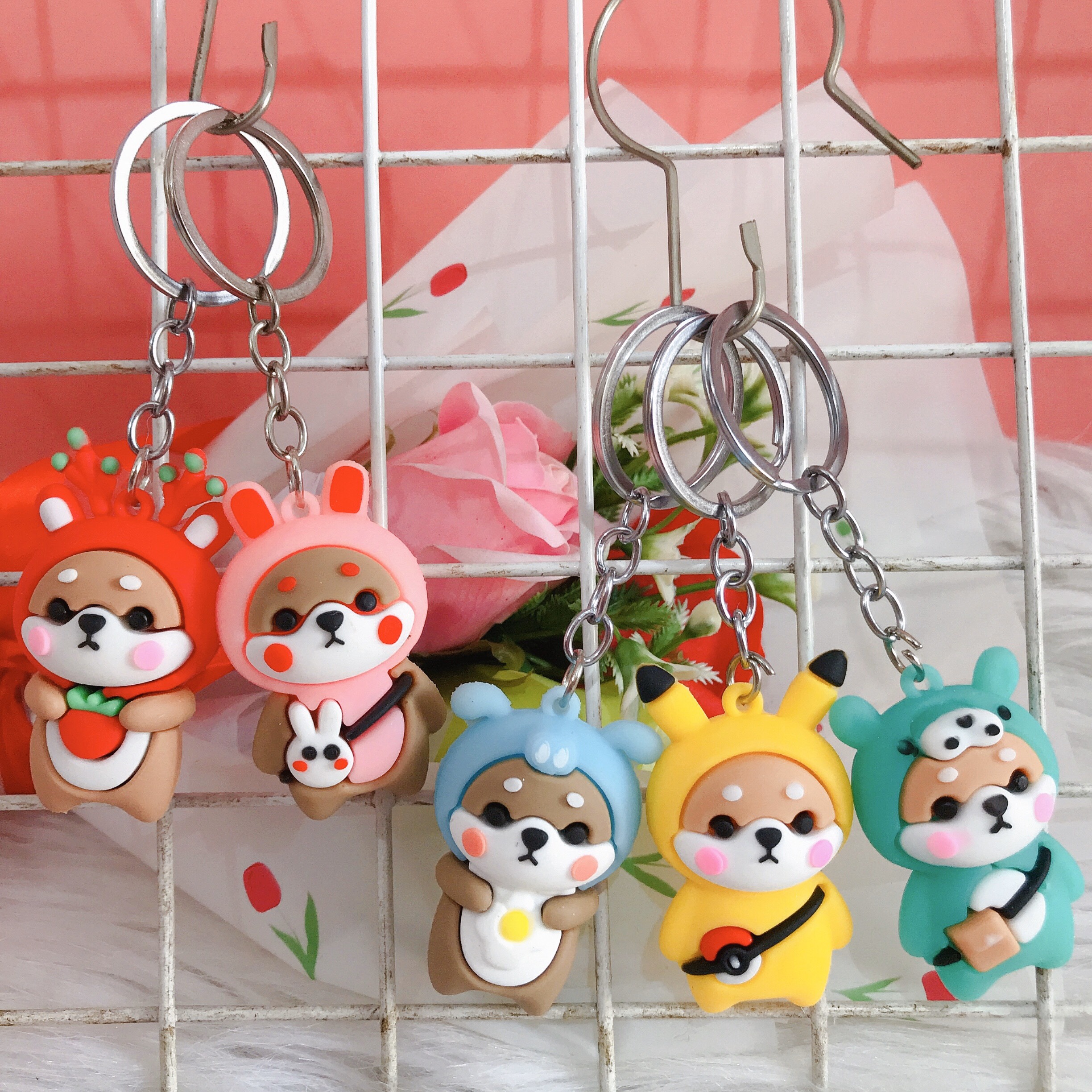 Móc Khóa Cún Shiba Đeo Túi Hot Trend Phụ Kiện Balo Dễ Thương - Móc Khóa Silicon Dễ Thương