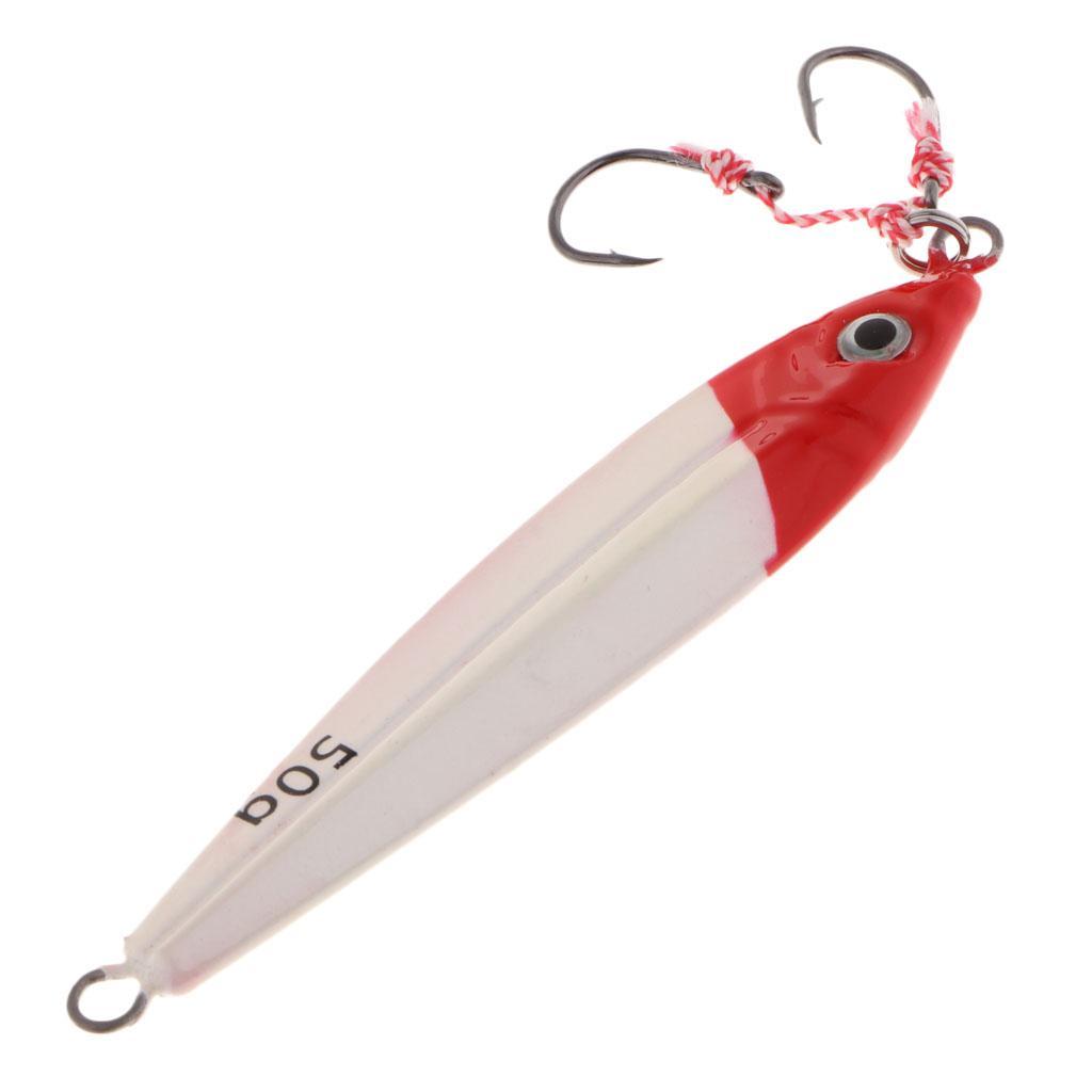 Jigs Jigging Fishing Lure Metal Hard Bait with Assist Hooks Fast Sinking for Deep Sea Fishing