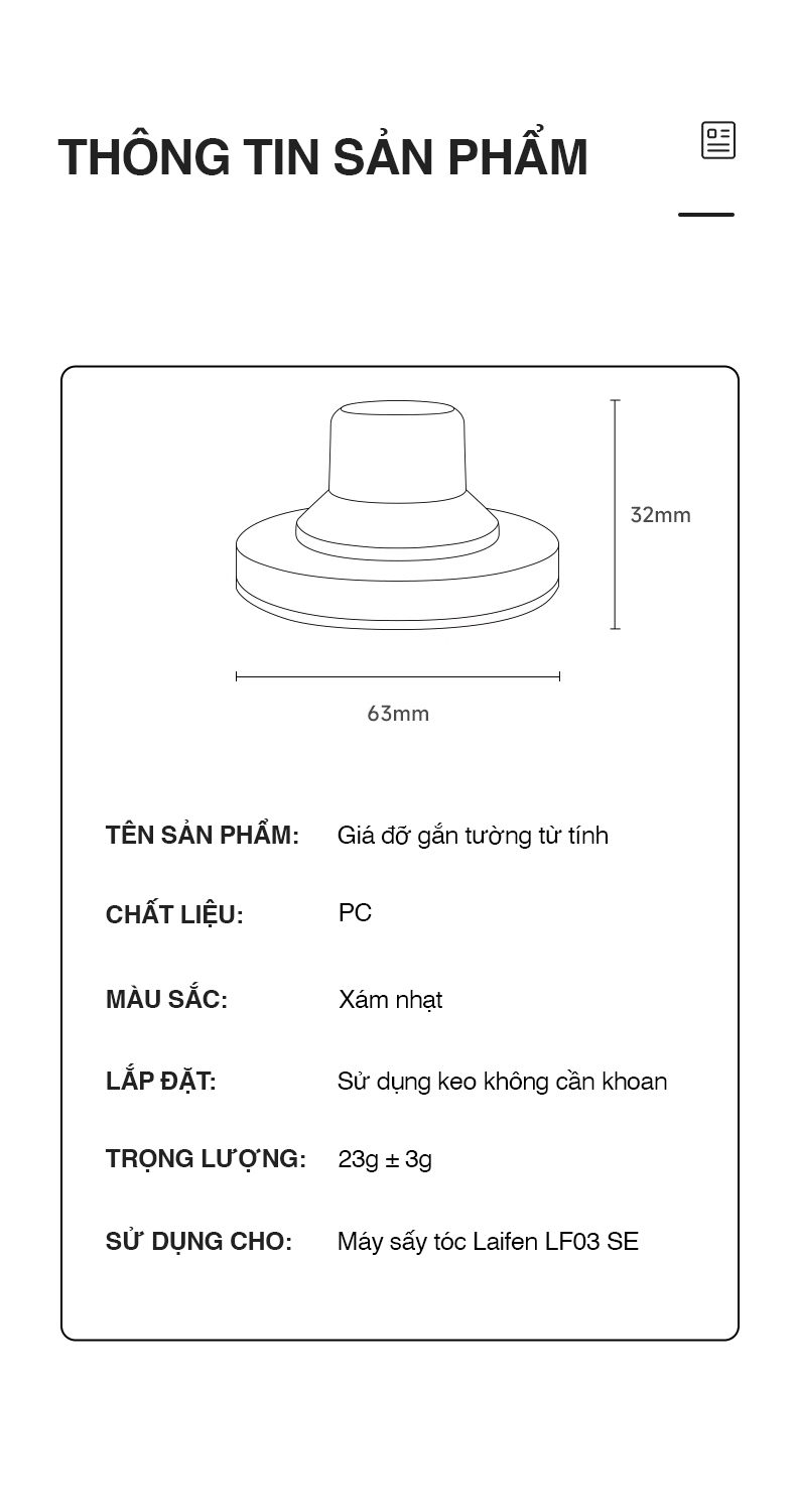 Giá treo máy sấy tóc Laifen - Hàng chính hãng