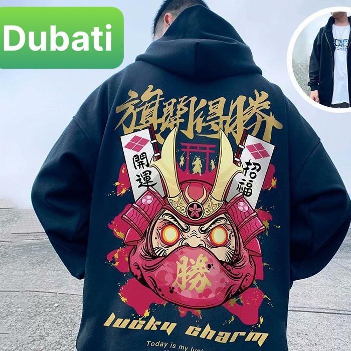 ÁO KHOÁC HOODIE NAM NỮ DÀY PHOM FORM RỘNG QUỶ ONI SAMURAI VIP CHẤT NỈ CHỐNG LẠNH NẮNG, NÓNG ĐÔNG HÈ - DUBAI FASHION