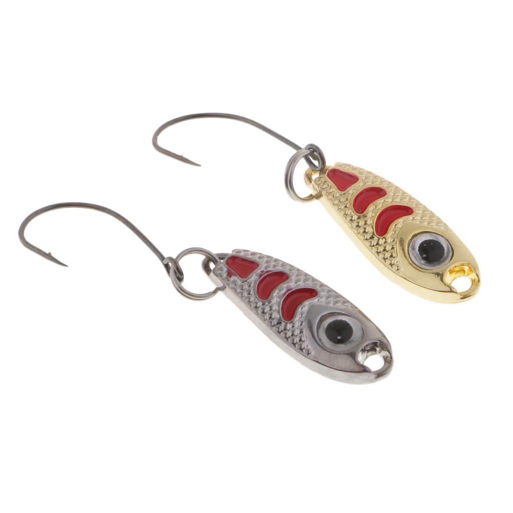 2Pcs Metal Spoons Fishing Lures Hard Sequins Baits with Single Hook