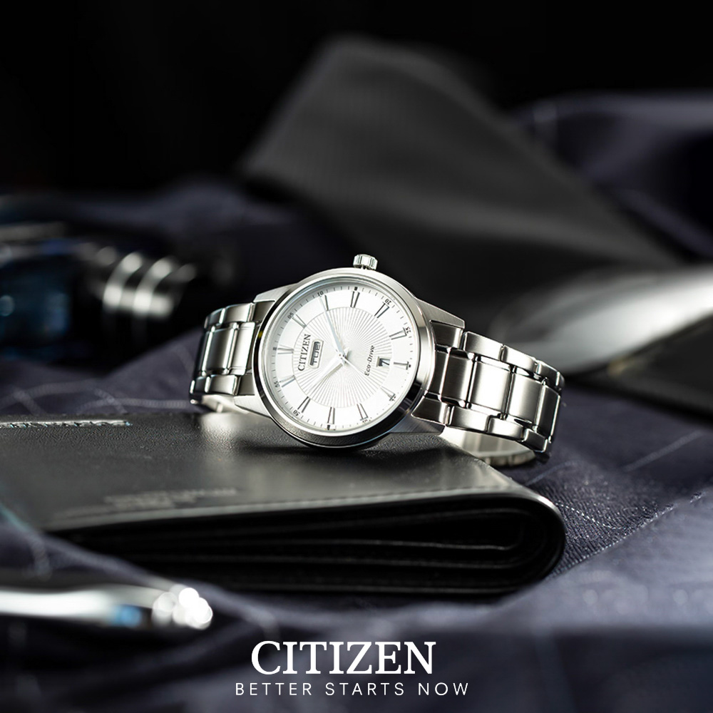Đồng Hồ Nam Citizen Eco-Drive Dây Thép Không Gỉ AW0100-86B - Mặt Bạc (40mm)
