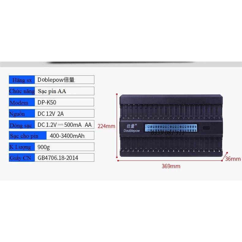 Sạc pin AA 40 viên màn hình LCD DoublePow DP-K50