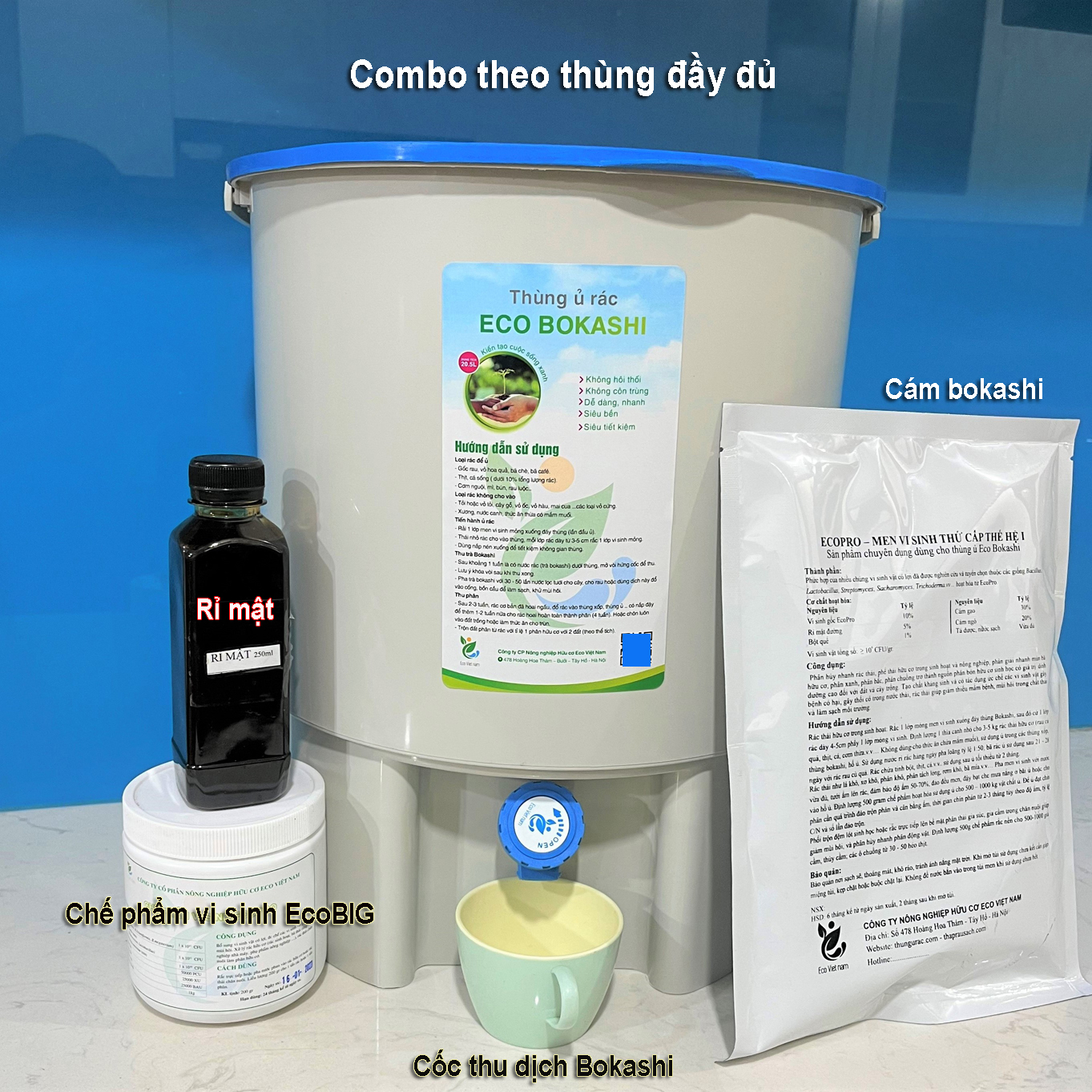 THÙNG Ủ RÁC ECO BOKASHI CÔNG NGHỆ NHẬT
