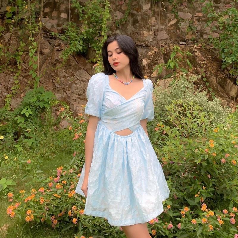 Đầm xoè hoa chìm