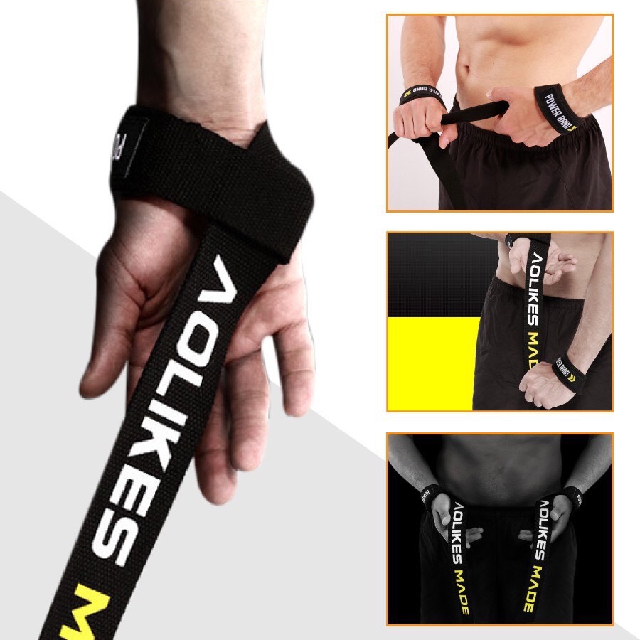 Dây kéo Lưng Lifting Straps hỗ trợ tập thể hình Aolike (1 Đôi)