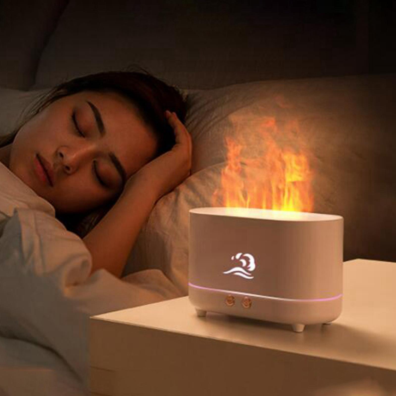 Air Humidifier USB with Realistic Flame Waterless Auto Shut Off Mist Silent