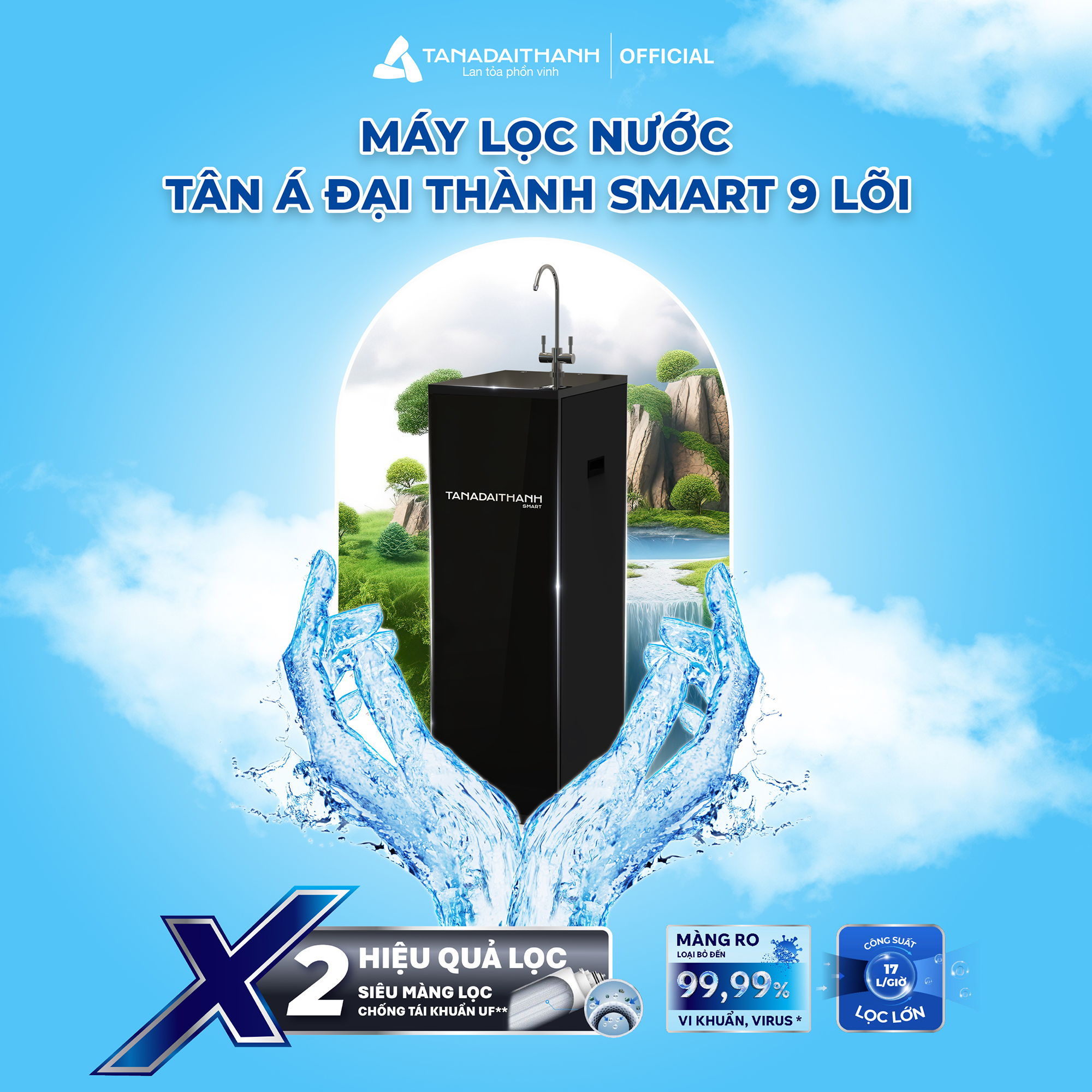 Máy lọc nước RO Tân Á Đại Thành Smart – 9 Lõi, Hàng Chính Hãng, Bảo Hành 12 Tháng