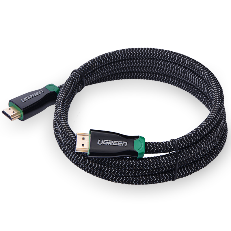 Cáp HDMI 10.2Gbps 19+1 đồng đầu hợp kim dài 2m UGREEN HD126 10292 (Đen) - Hàng Chính Hãng